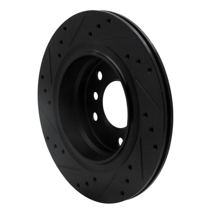 R1 Concepts R1 99-06 BMW 325I (USA/Canada) Rear Right Drilled & Slotted Black Brake Rotor