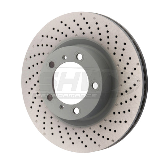 SHW Performance SHW 09-16 Porsche 911 Carrera w/o Ceramic Brakes Right Front Drill-Dimp MB Brake Rotor (99735140201)