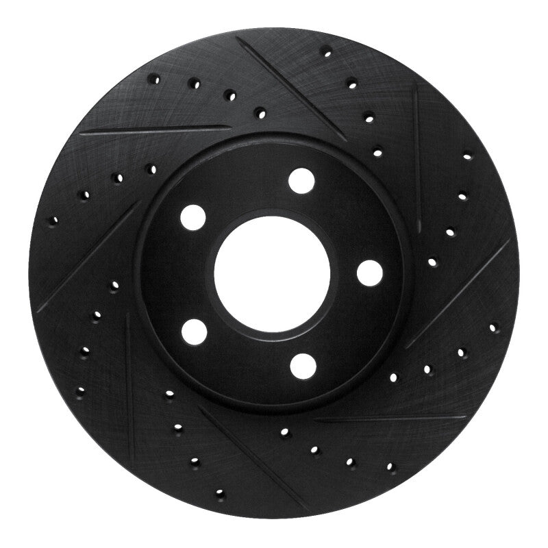 R1 Concepts R1 10-13 Ford Transit Connect Front Right Drilled & Slotted Black Brake Rotor