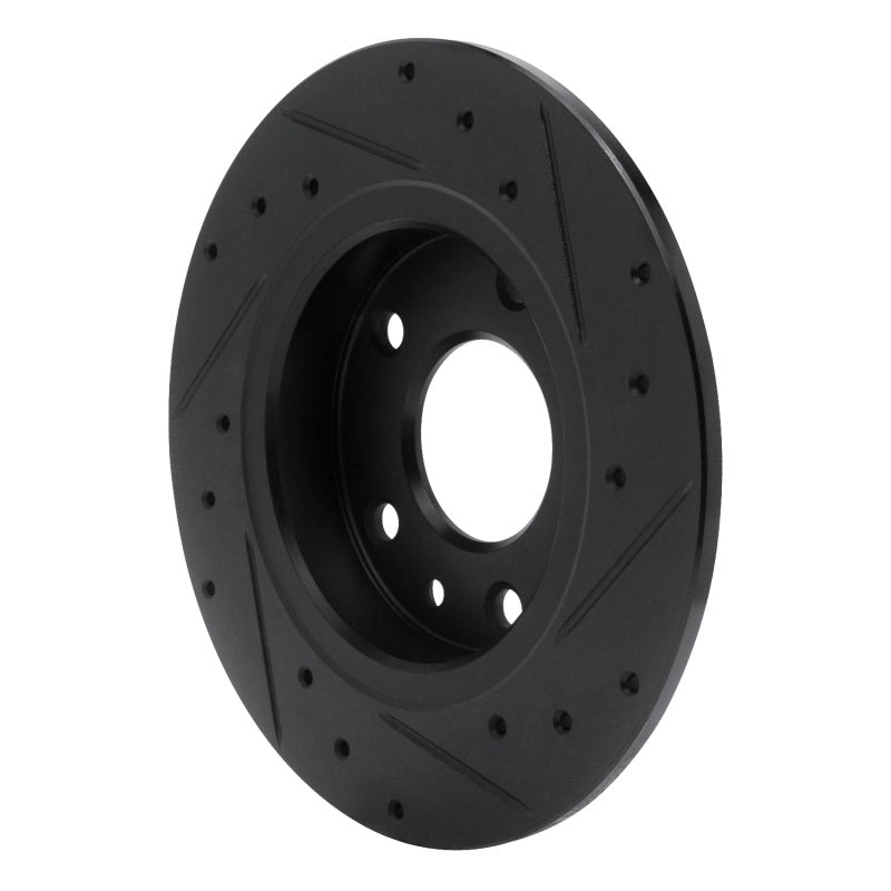 R1 Concepts R1 14-25 Mazda 3 Rear Left Drilled & Slotted Black Brake Rotor