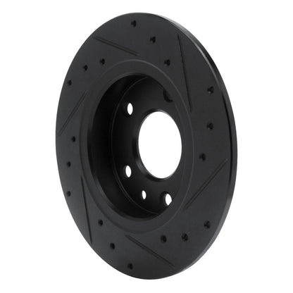 R1 Concepts R1 14-25 Mazda 3 Rear Left Drilled & Slotted Black Brake Rotor