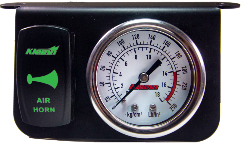 Kleinn Air Horns Kleinn Panel Mounted 160 PSI Gauge w/ an Illuminated GREEN Momentary Rocker Switch