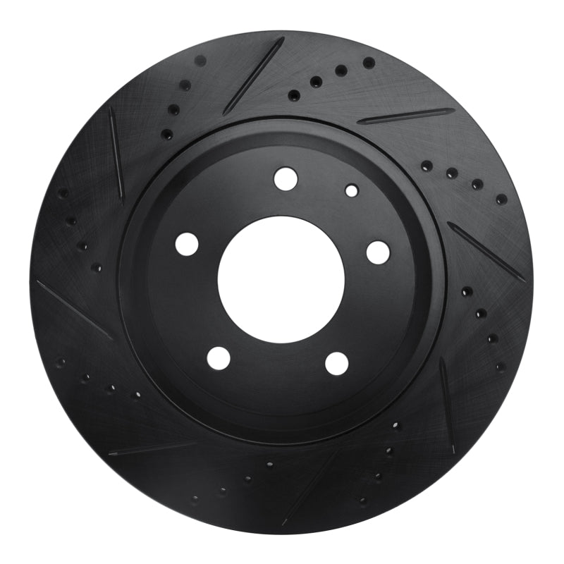 R1 Concepts R1 04-11 Mazda RX-8 Rear Left Drilled & Slotted Black Brake Rotor