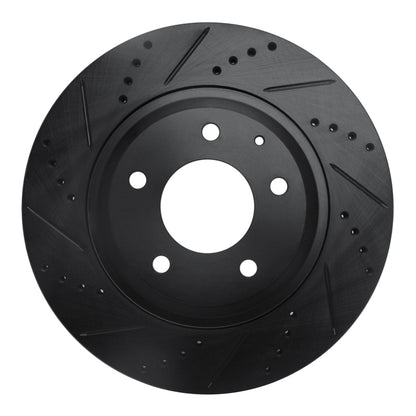 R1 Concepts R1 04-11 Mazda RX-8 Rear Left Drilled & Slotted Black Brake Rotor