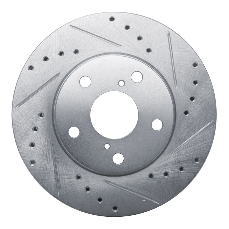 R1 Concepts R1 92-95 Toyota MR2 Front Right Drilled & Slotted Silver Brake Rotor