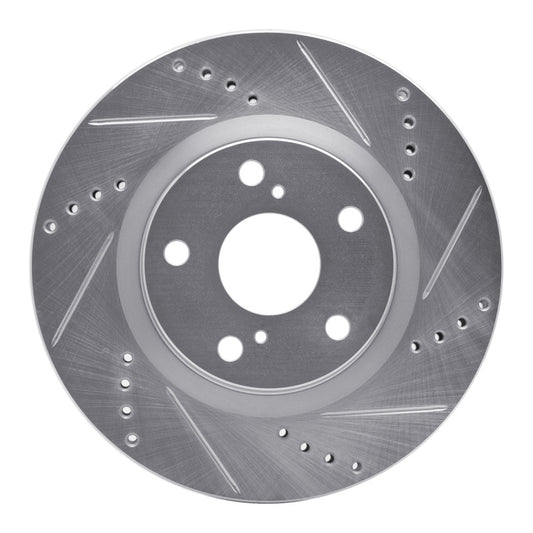 R1 Concepts R1 05-07 BMW 120i (Mexico) Front Right Drilled & Slotted Silver Brake Rotor