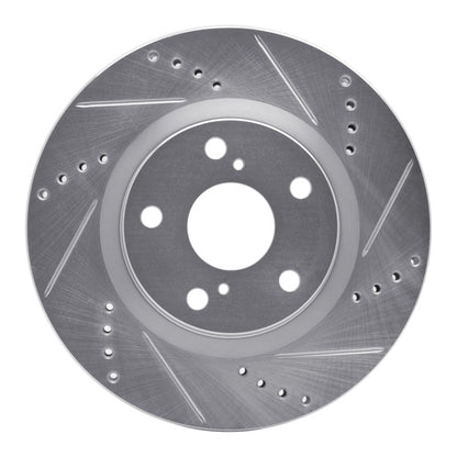 R1 Concepts R1 86-87 Volvo 780 Front Right Drilled & Slotted Silver Brake Rotor