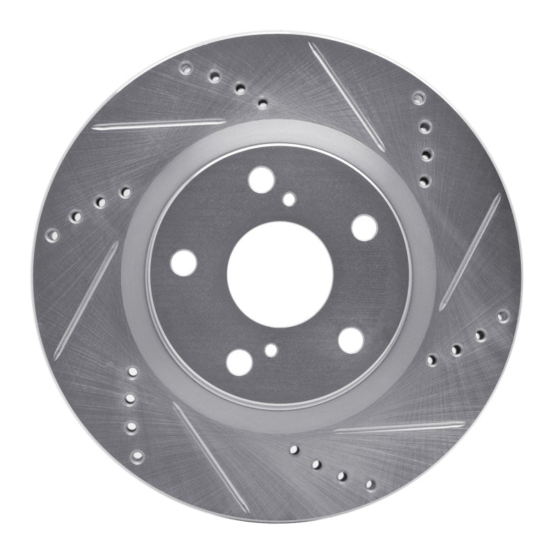 R1 Concepts R1 19-20 Cadillac CT6 Rear Right Drilled & Slotted Silver Brake Rotor