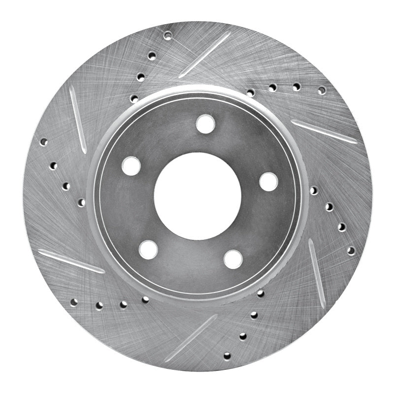 R1 Concepts R1 11-25 Chevrolet City Express Front Left Drilled & Slotted Silver Brake Rotor