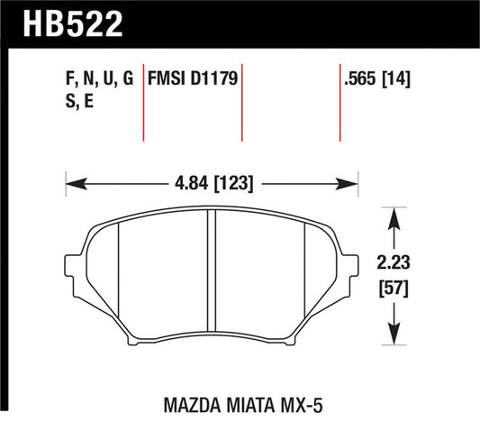 Hawk Performance Hawk HP 06-10 Mazda Miata Mx-5 HP+ Street Front Brake Pads