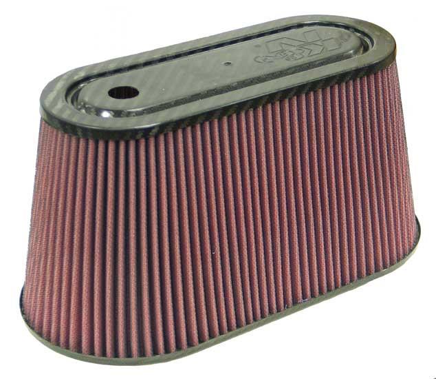 K&N Engineering K&N Universal Air Filter with Carbon Fiber Top & Base-6in Base O/S W x 3.938in Top O/S W x 6in H
