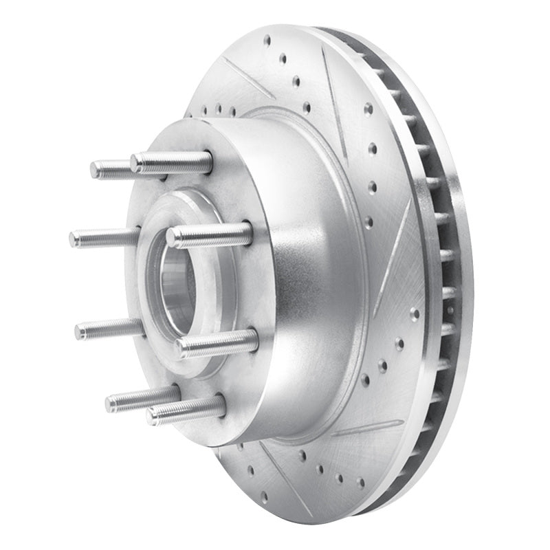 R1 Concepts R1 06-12 Ford F-250 2WD (Super Duty) Front Right Drilled & Slotted Silver Brake Rotor