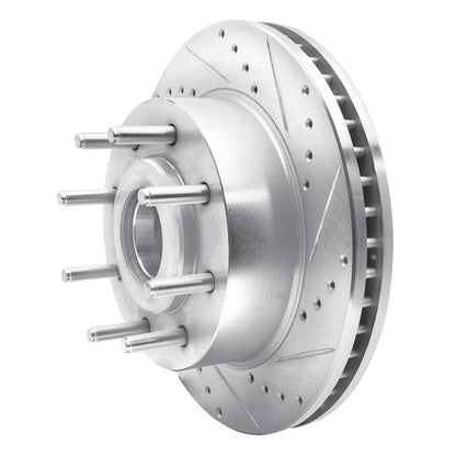 R1 Concepts R1 06-12 Ford F-250 2WD (Super Duty) Front Right Drilled & Slotted Silver Brake Rotor