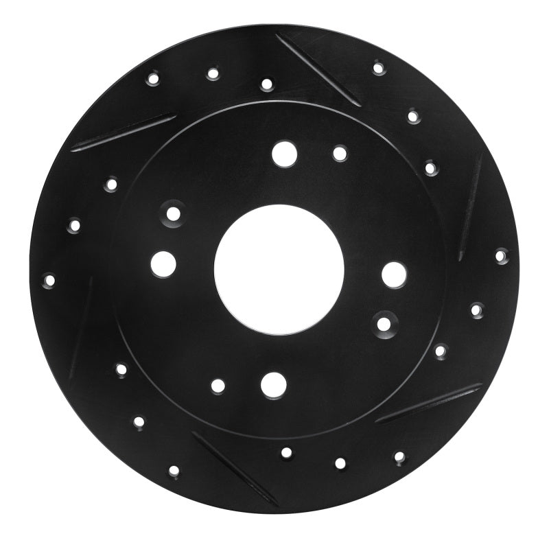 R1 Concepts R1 98-02 Acura CL Rear Right Drilled & Slotted Black Brake Rotor