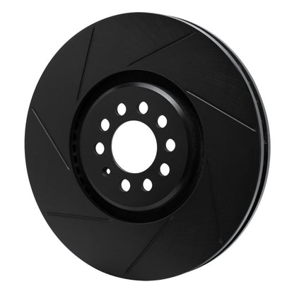R1 Concepts R1 04-06 Volkswagen Golf Left Front Slotted Black Brake Rotor