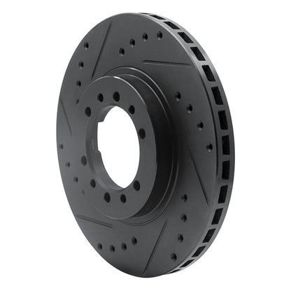 R1 Concepts R1 90-04 Mitsubishi Montero Sport (USA/Canada) Front Left Drilled & Slotted Black Brake Rotor