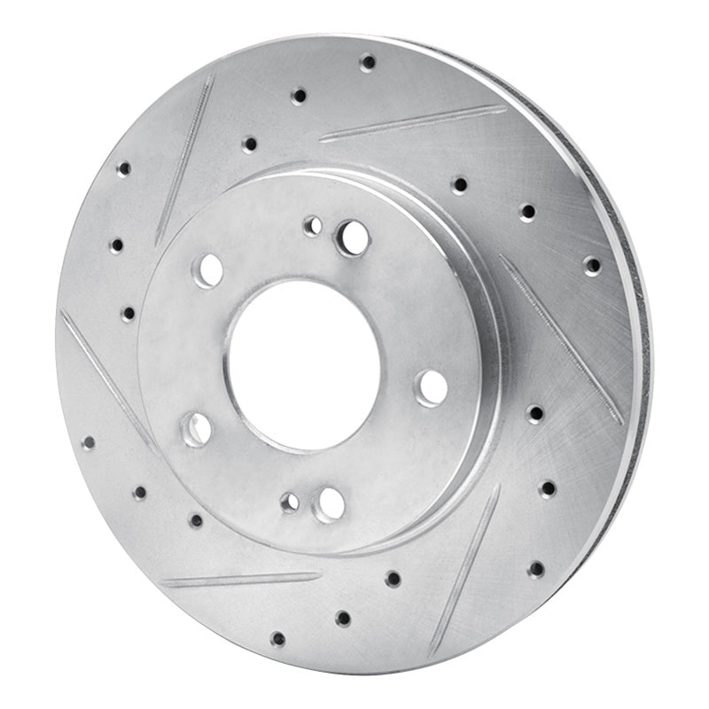 R1 Concepts R1 98-98 Eagle TALON Front Left Drilled & Slotted Silver Brake Rotor
