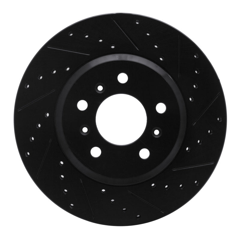 R1 Concepts R1 06-16 Buick Lucerne Front Right Drilled & Slotted Black Brake Rotor