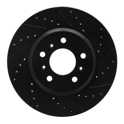 R1 Concepts R1 06-16 Buick Lucerne Front Right Drilled & Slotted Black Brake Rotor