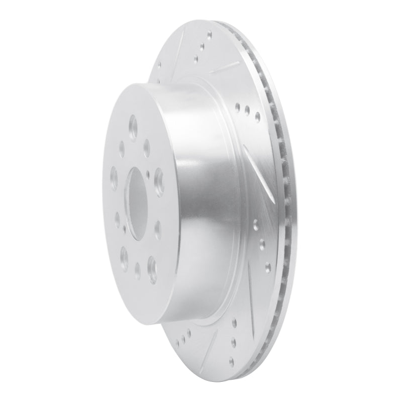 R1 Concepts R1 01-06 Lexus LS430 Rear Left Drilled & Slotted Silver Brake Rotor