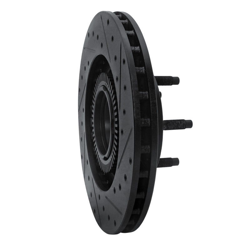 R1 Concepts R1 95-97 Ford Ranger (USA/Canada) Front Left Drilled & Slotted Black Brake Rotor