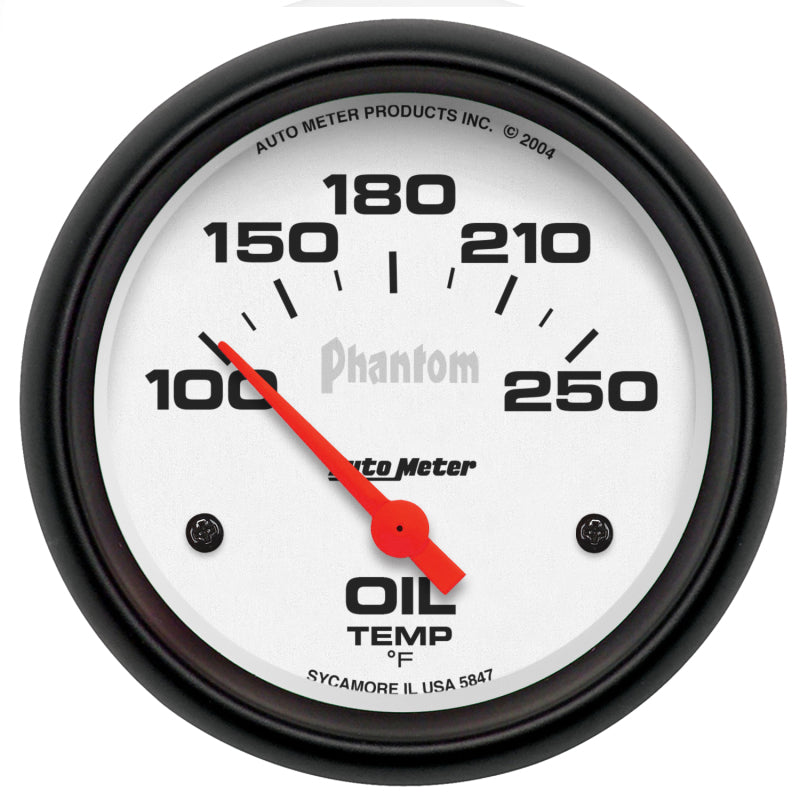 AutoMeter Gauge Oil Temp 2-5/8in. 100-250 Deg. F Electric Phantom