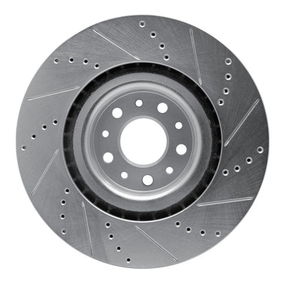 R1 Concepts R1 14-19 Fiat 500L Front Left Drilled & Slotted Silver Brake Rotor