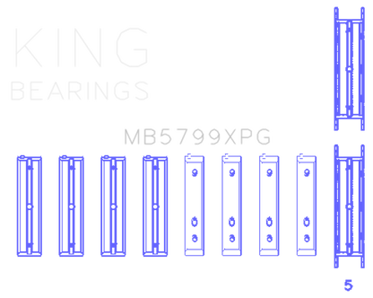 King Engine Bearings Subaru FA20 / Toyota 4U-GSE (Size .005) Main Bearing Set