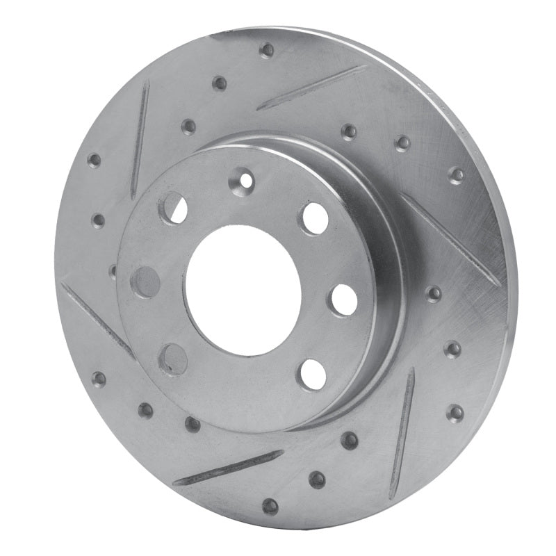 R1 Concepts R1 88-89 Pontiac LeMans Front Left Drilled & Slotted Silver Brake Rotor