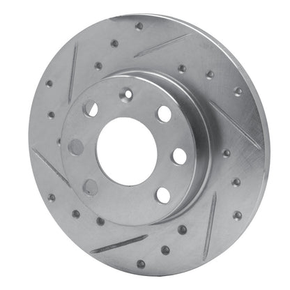R1 Concepts R1 88-89 Pontiac LeMans Front Left Drilled & Slotted Silver Brake Rotor