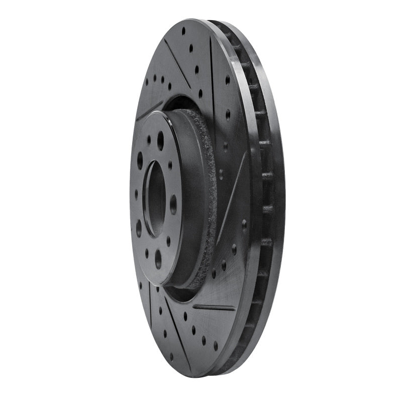 R1 Concepts R1 03-09 Volvo XC90 Front Right Drilled & Slotted Black Brake Rotor