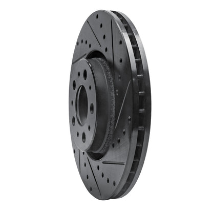 R1 Concepts R1 03-09 Volvo XC90 Front Right Drilled & Slotted Black Brake Rotor