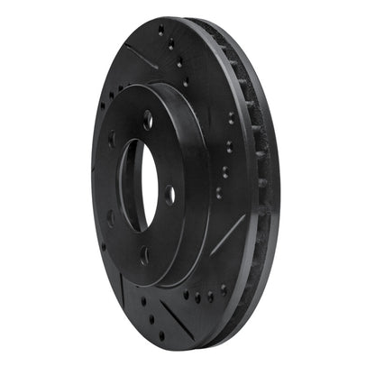 R1 Concepts R1 70-93 Ford Taurus (Excl SHO) Front Right Drilled & Slotted Black Brake Rotor