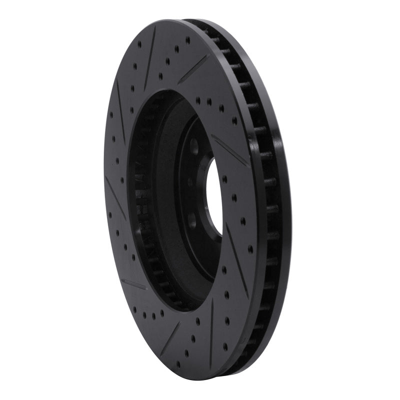 R1 Concepts R1 06-16 Buick Lucerne Front Right Drilled & Slotted Black Brake Rotor