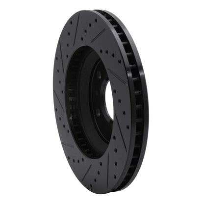 R1 Concepts R1 06-16 Buick Lucerne Front Right Drilled & Slotted Black Brake Rotor
