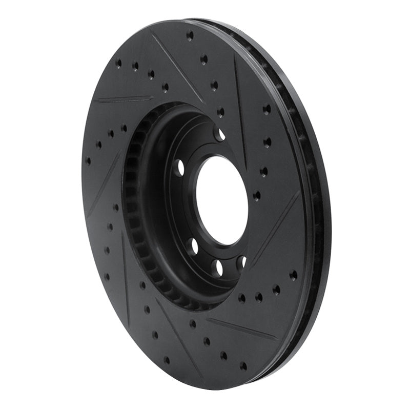 R1 Concepts R1 03-11 Cadillac BLS (Mexico) Front Left Drilled & Slotted Black Brake Rotor