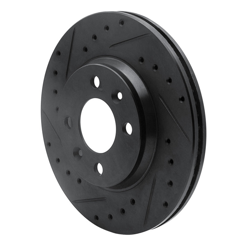 R1 Concepts R1 87-93 Saab 9000 Front Left Drilled & Slotted Black Brake Rotor
