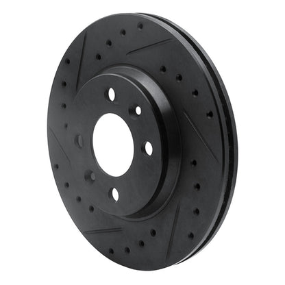 R1 Concepts R1 87-93 Saab 9000 Front Left Drilled & Slotted Black Brake Rotor