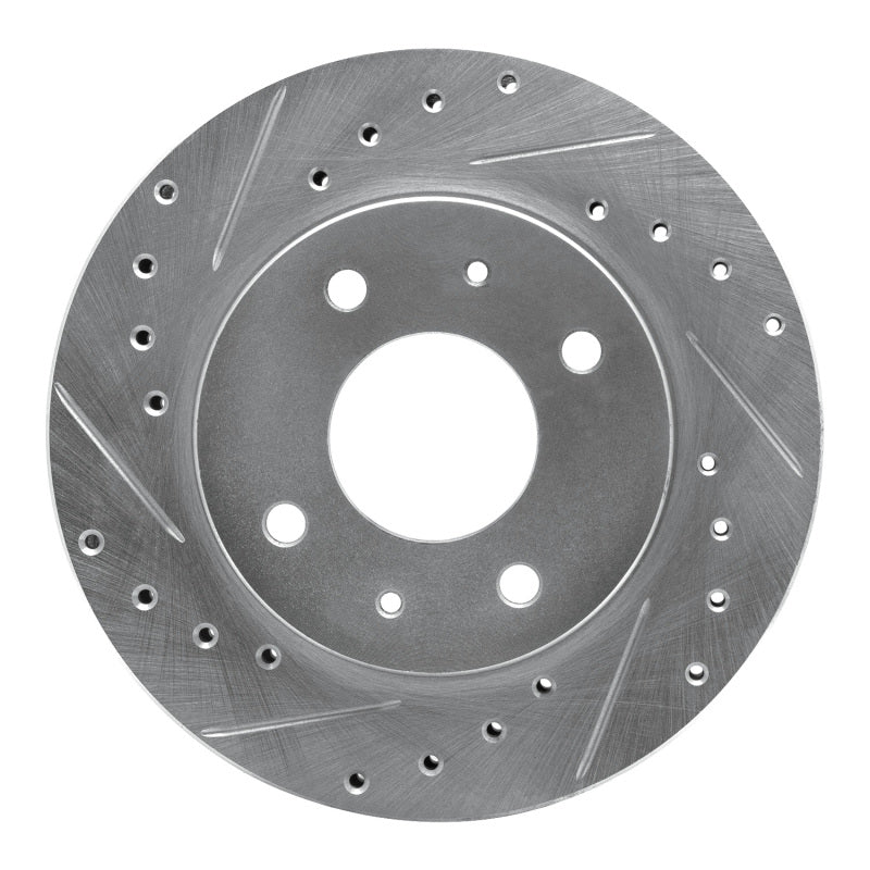 R1 Concepts R1 85-91 Dodge COLT Front Left Drilled & Slotted Silver Brake Rotor