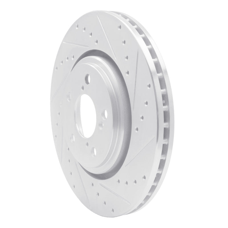 R1 Concepts R1 17-20 Acura MDX Front Right Drilled & Slotted Silver Brake Rotor