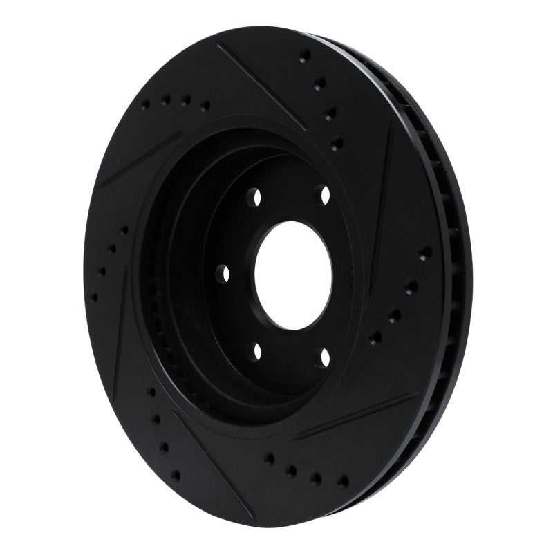 R1 Concepts R1 16-22 Nissan NP300 Frontier (Mexico) Front Left Drilled & Slotted Black Brake Rotor