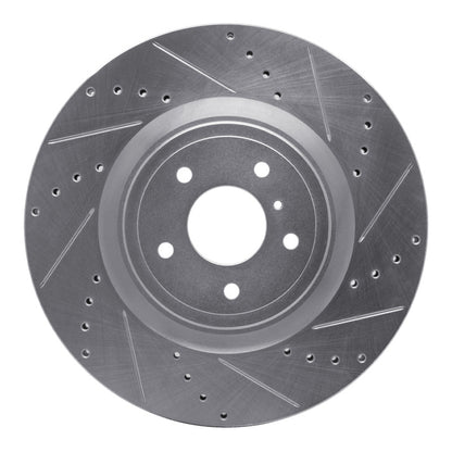 R1 Concepts R1 09-20 Nissan 370Z Front Right Drilled & Slotted Silver Brake Rotor