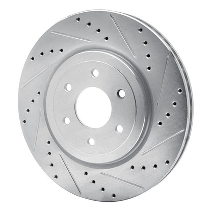 R1 Concepts R1 08-11 Nissan Pathfinder Front Right Drilled & Slotted Silver Brake Rotor