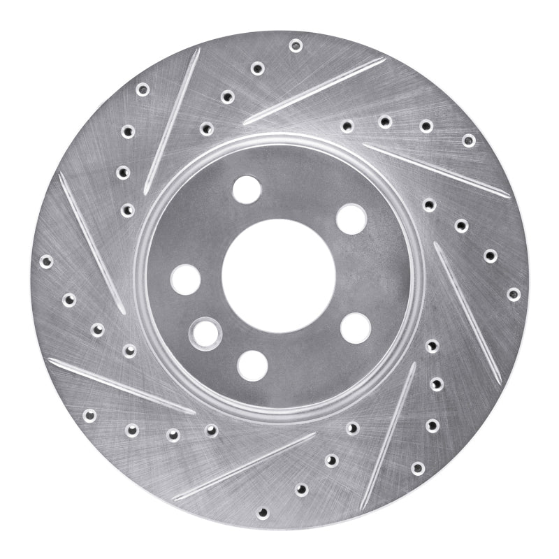 R1 Concepts R1 01-03 Volkswagen EuroVan Front Left Drilled & Slotted Silver Brake Rotor