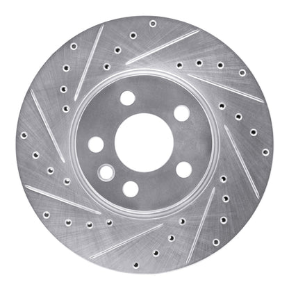 R1 Concepts R1 01-03 Volkswagen EuroVan Front Left Drilled & Slotted Silver Brake Rotor