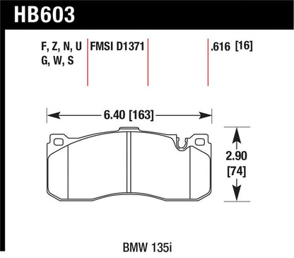 Hawk Performance Hawk BMW 135i DTC-60 Race Front Brake Pads