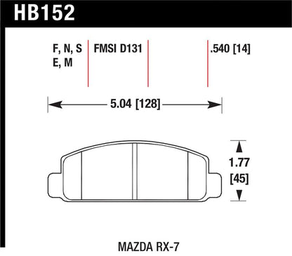 Hawk Performance Hawk Mazda RX-7 HPS Street Front Brake Pads