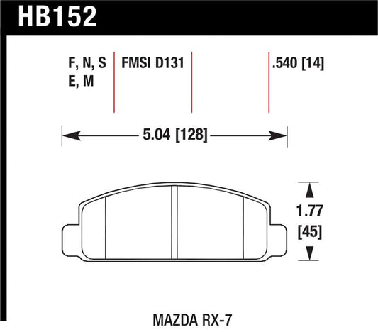 Hawk Performance Hawk Mazda RX-7 HPS Street Front Brake Pads