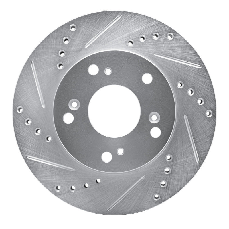 R1 Concepts R1 12-15 Acura ILX Front Left Drilled & Slotted Silver Brake Rotor