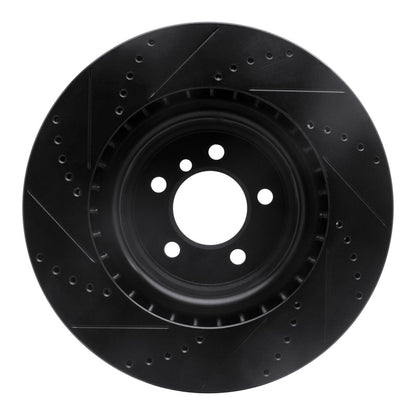 R1 Concepts R1 06-12 Land Rover Range Rover Front Right Drilled & Slotted Black Brake Rotor